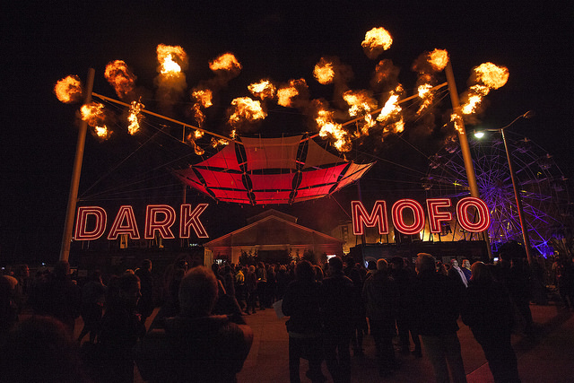 City of Hobart Dark Mofo Winter Feast entrance, PW1 2014  Photo Credit: MONA/Rémi Chauvin Image Courtesy MONA Museum of Old and New Art, Hobart, Tasmania, Australia