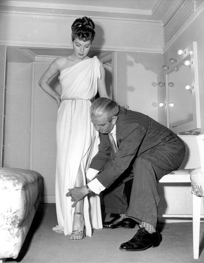 Orry Kelly and Ava Gardner behind the scenes in One Touch of Venus, 1948. Image credit: United Artists Photofest