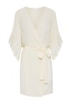 Porte A Vie, NATALIJA Lace trim Ivory Robe, $154.95, www.porteavie.com